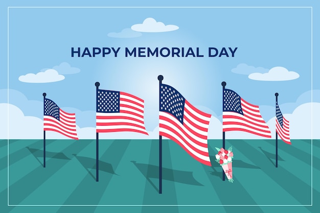 Flat usa memorial day illustration