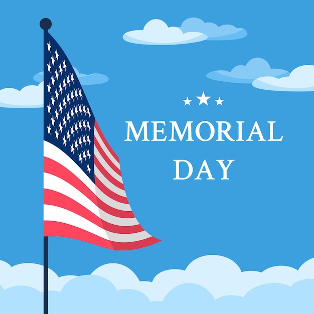 Flat usa memorial day illustration