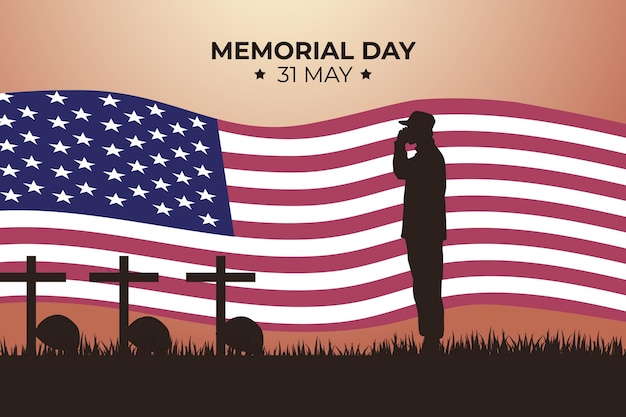 Flat usa memorial day illustration