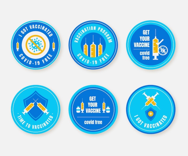 Flat vaccination campaign badge collection