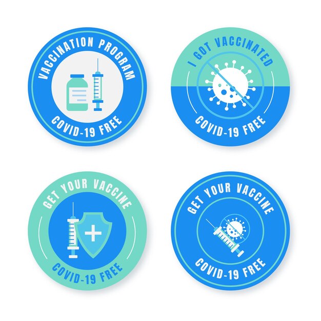 Flat vaccination campaign badge collection