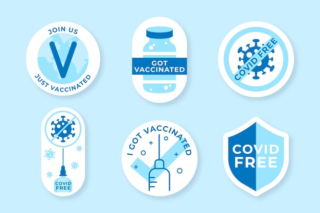 Flat vaccination campaign badge collection