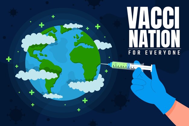 Flat vaccination campaign illustration