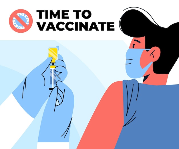 Flat vaccination campaign illustration