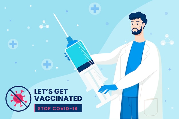 Flat vaccination campaign illustration