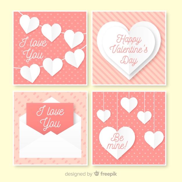 Flat valentine elements card set