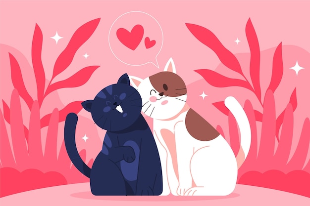 Free Vector flat valentine's day animal couple