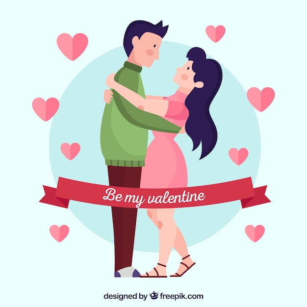 Free Vector flat valentine's day background