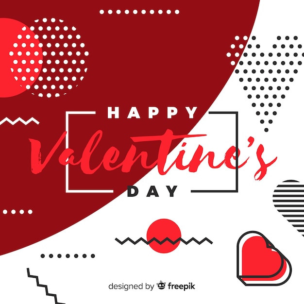 Flat valentine's day background