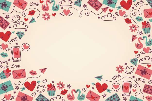 Free Vector flat valentine's day background