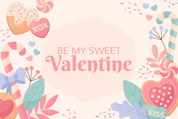 Flat valentine's day background