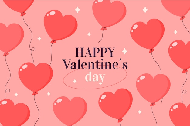 Flat valentine's day background