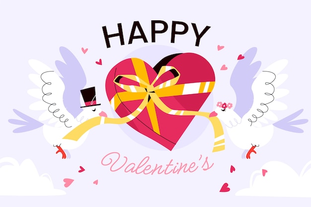 Flat valentine's day background