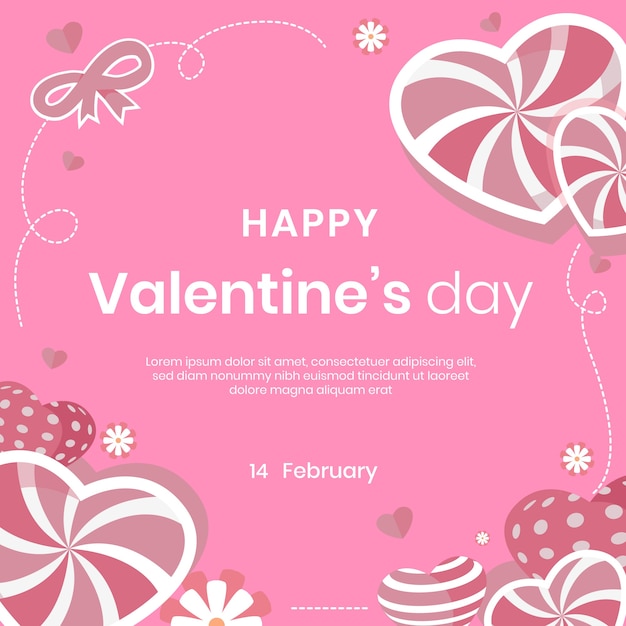 Flat valentine's day background