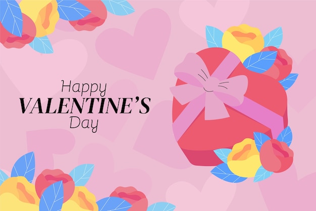 Flat valentine's day background