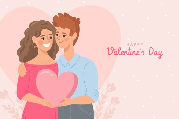 Flat valentine's day background