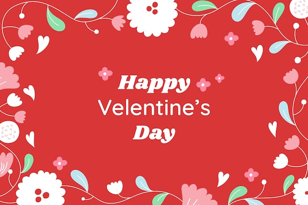 Flat valentine's day background