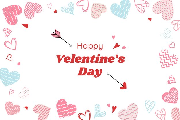 Flat valentine's day background