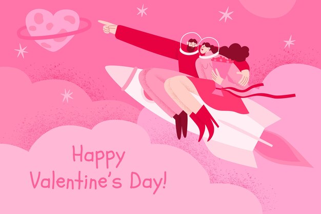 Flat valentine's day background