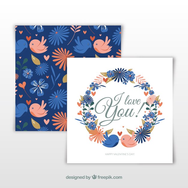 Free vector flat valentine's day card template