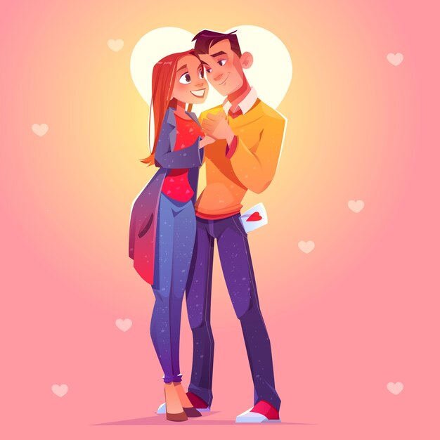 Flat valentine's day couple