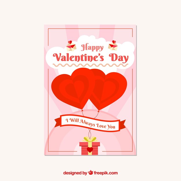 Flat valentine's day flyer/poster template