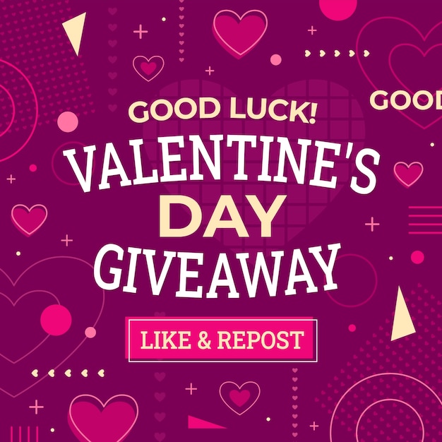 Flat valentine's day giveaway illustration