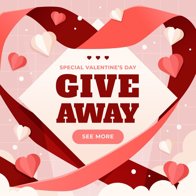 Flat valentine's day giveaway illustration