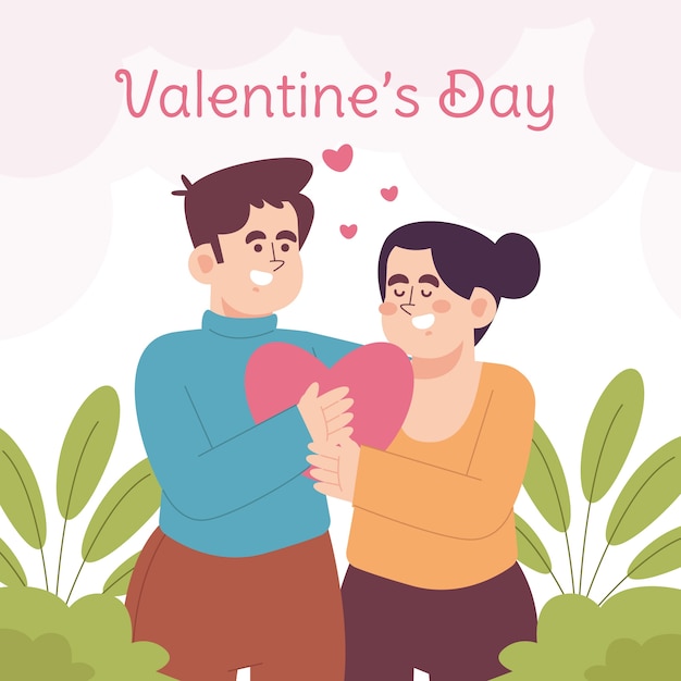 Flat valentine's day illustration