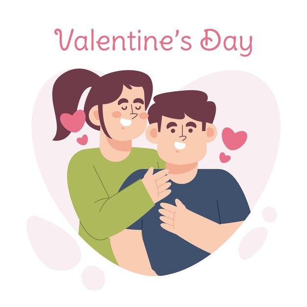 Flat valentine's day illustration