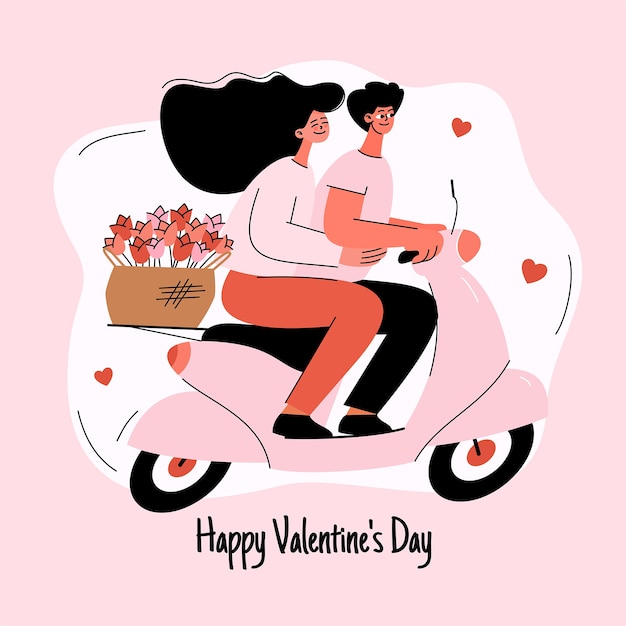 Flat valentine's day illustration