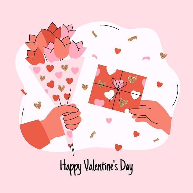 Flat valentine's day illustration