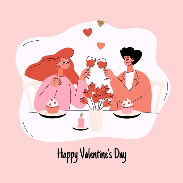 Flat valentine's day illustration