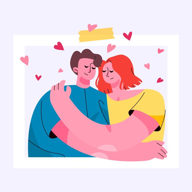 Flat valentine's day illustration