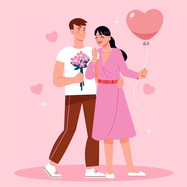 Flat valentine's day illustration