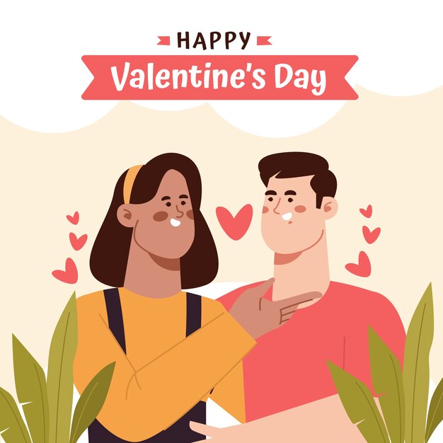 Flat valentine's day illustration