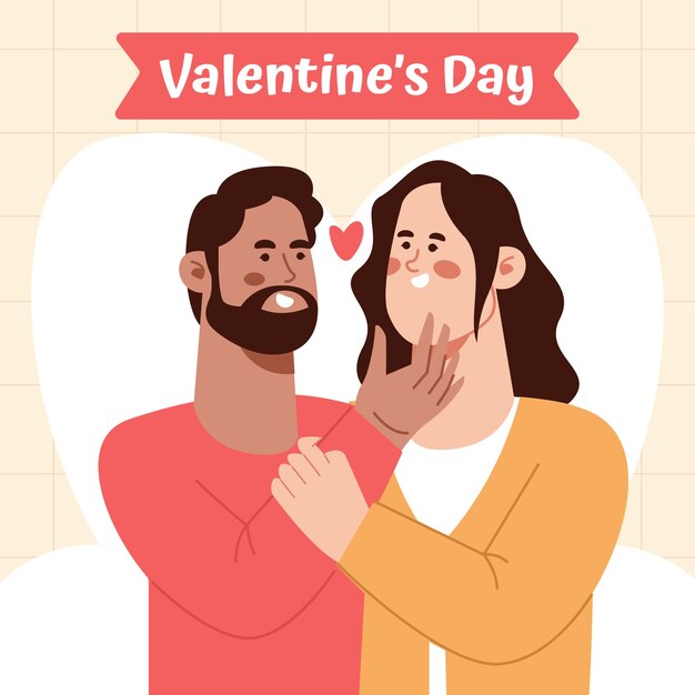 Flat valentine's day illustration