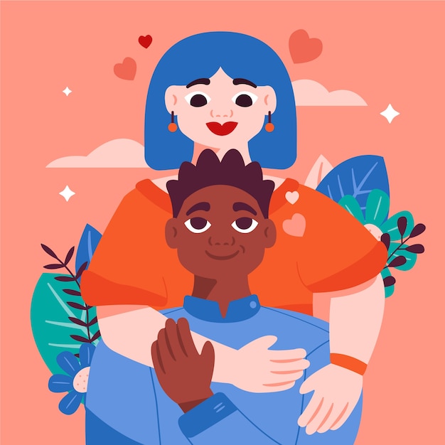 Flat valentine's day illustration