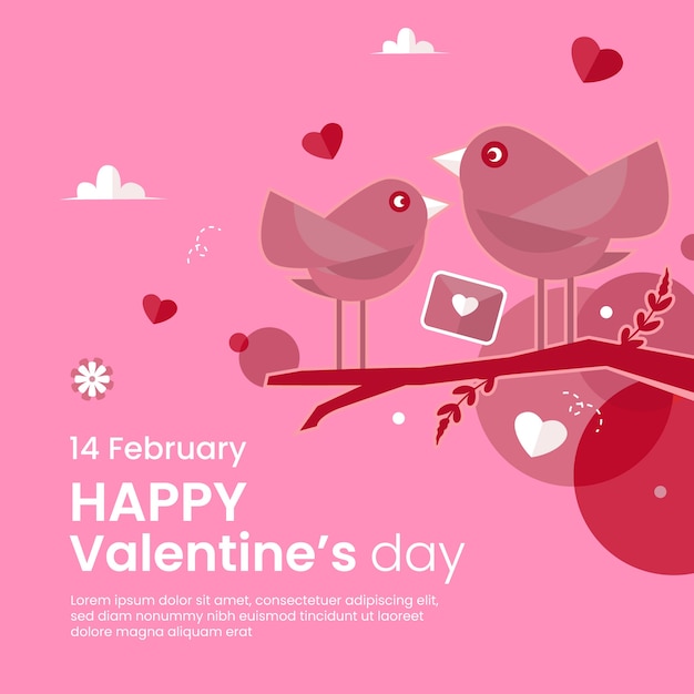 Flat valentine's day illustration