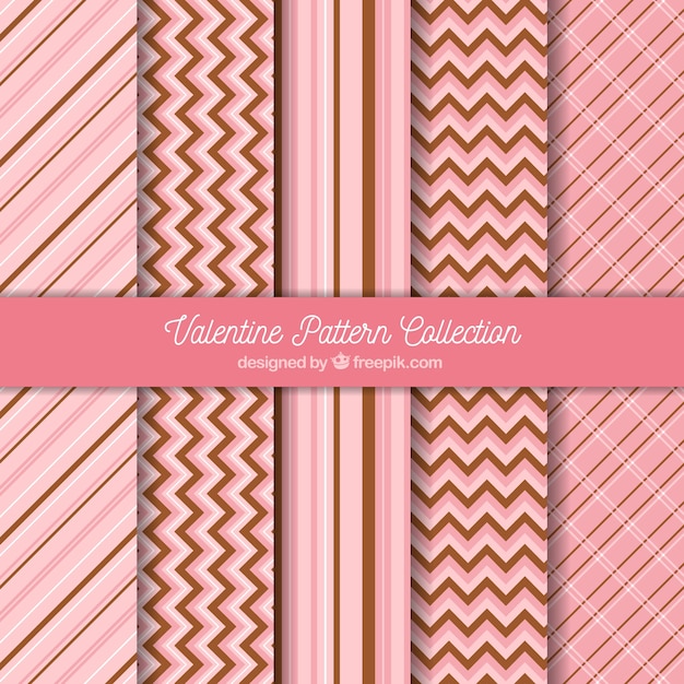 Flat valentine's day pattern collection