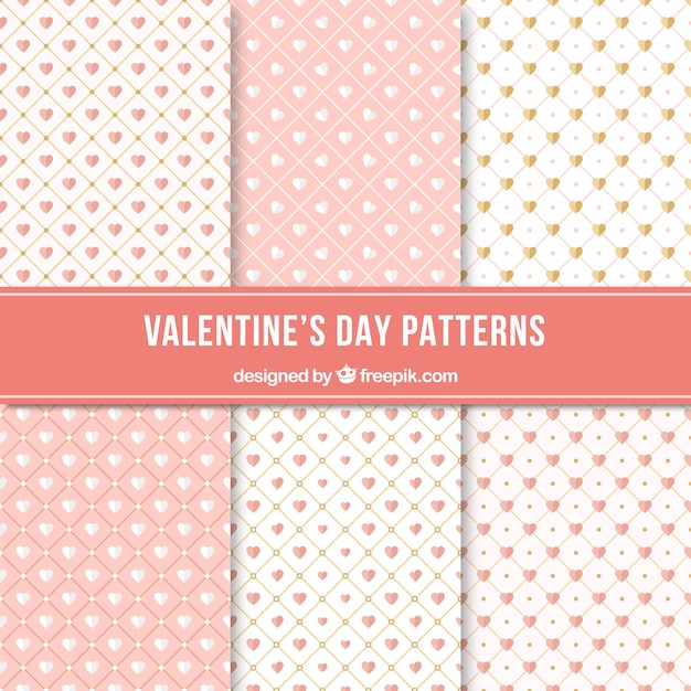 Flat valentine's day pattern collection