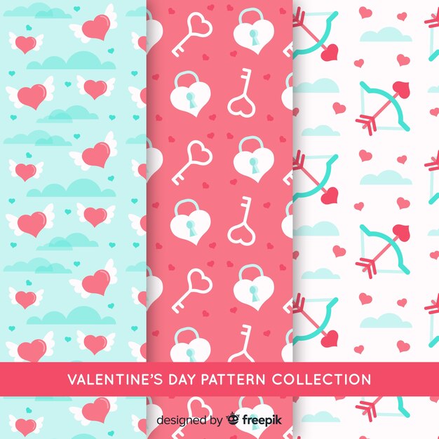 Flat valentine's day pattern