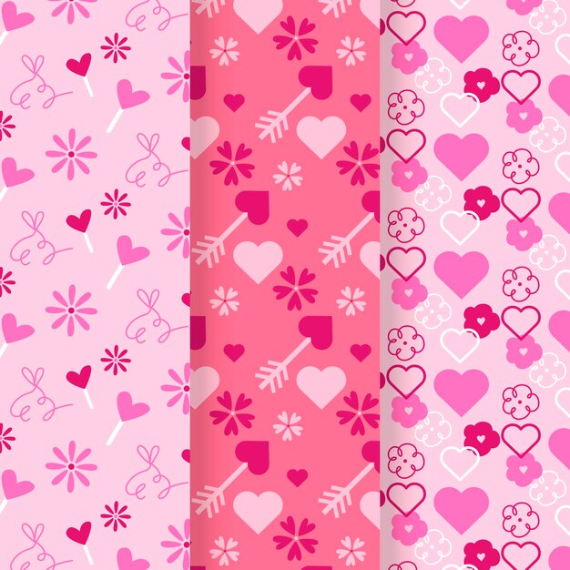 Flat valentine's day patterns