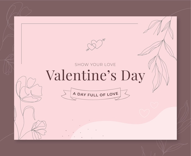 Flat valentine's day photocall template