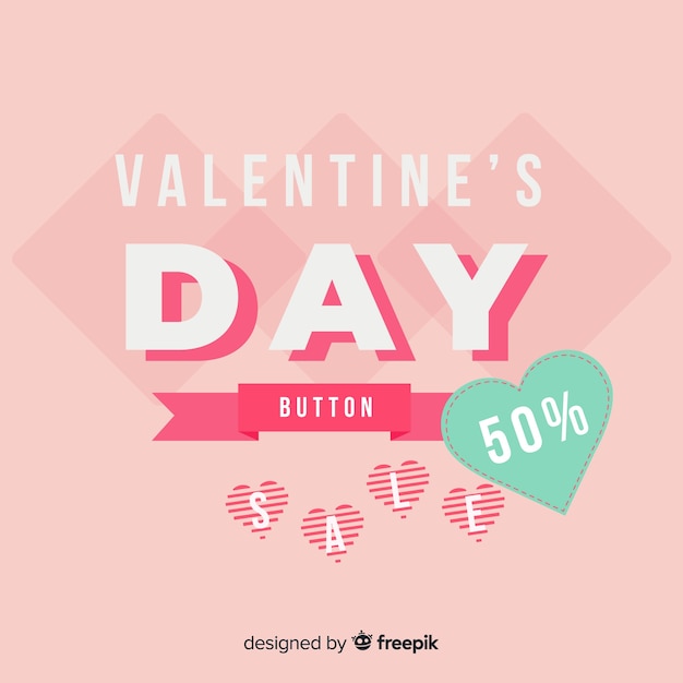 Flat valentine's day sale background