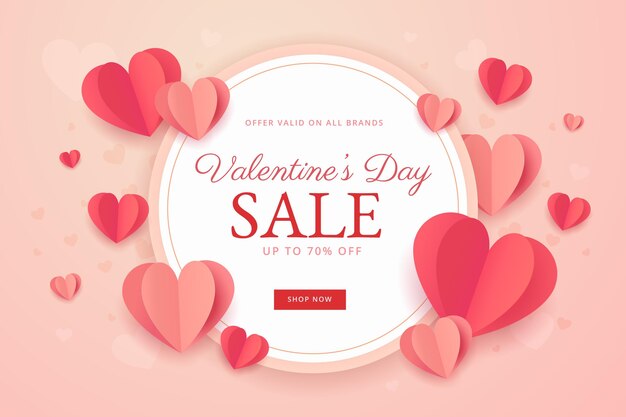 Flat valentine's day sale template