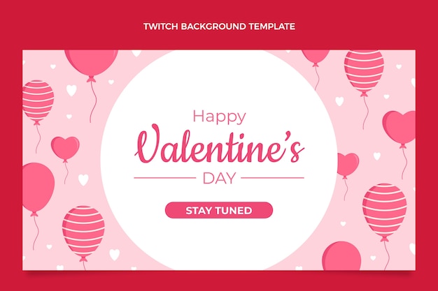 Flat valentine's day twitch background