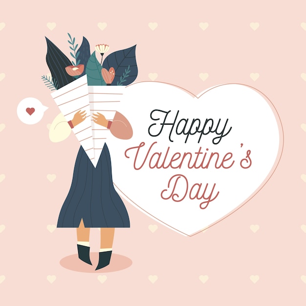 Free vector flat valentine's day wallpaper