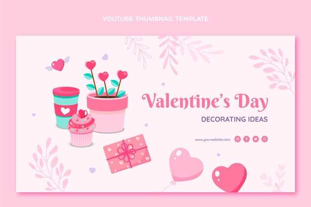 Flat valentine's day youtube thumbnail