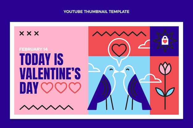 Flat valentine's day youtube thumbnail